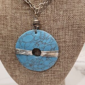 Artisan Boho Round Turquoise Handmade Original Necklace 18" - 21" 🪬